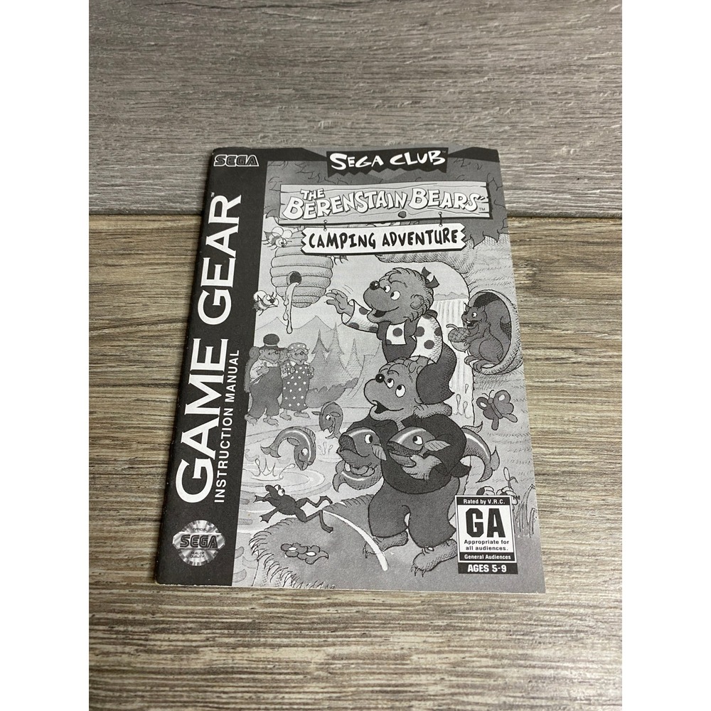 Sega Game Gear The Berenstain Bears Camping Adventure Instruction‎ Manual 1994
